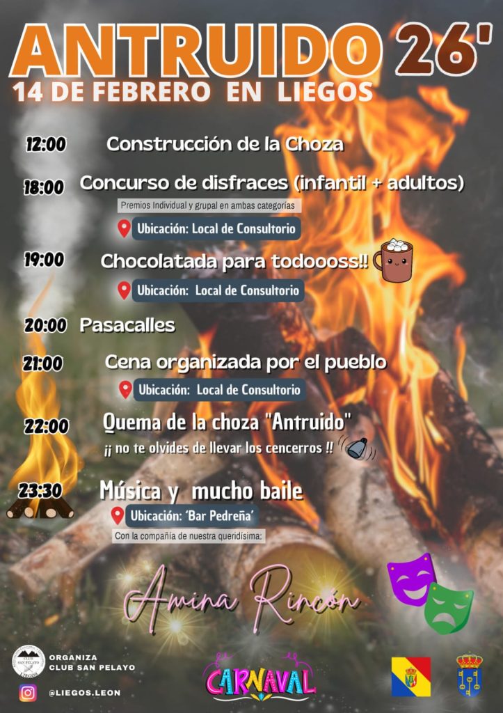 Carnavales 2026. Programa de festejos en Liegos.
